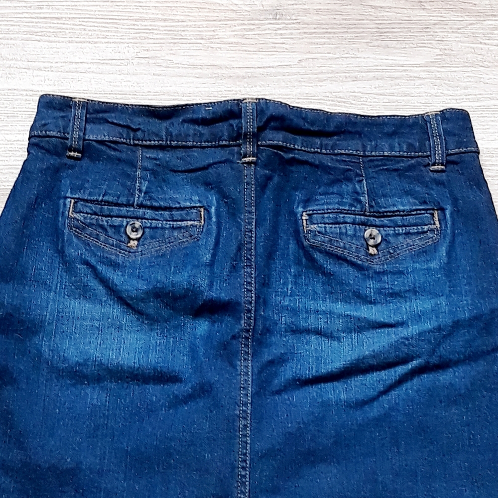 Sonoma Life + Style Blue Denim Everyday Skort - Sz 10 Dark Wash Jean Mini Skirt - Picture 5 of 9
